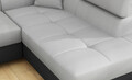 Coltar extensibil dreapta 4 locuri, ELTAP, Anton, 272x203x85 cm, lemn/poliester, gri deschis/negru