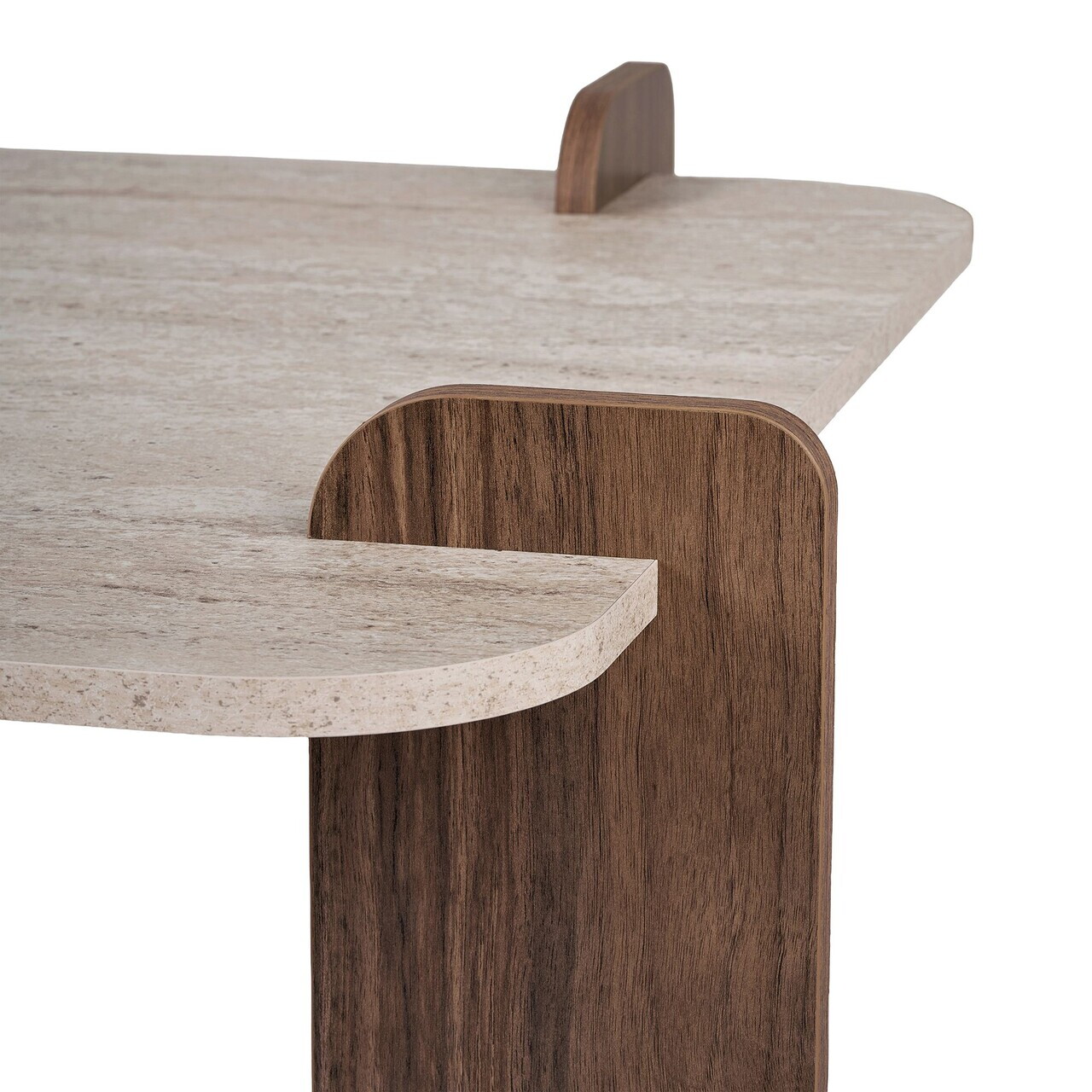 Masuta de cafea, Hanah Home, Marais, 90x35x90 cm, PAL, Travertin / Nuc — imaginea 8
