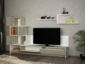 Comoda TV cu biblioteca si raft, Wooden Art, Amore White Cordoba, 180x126x31.5 cm