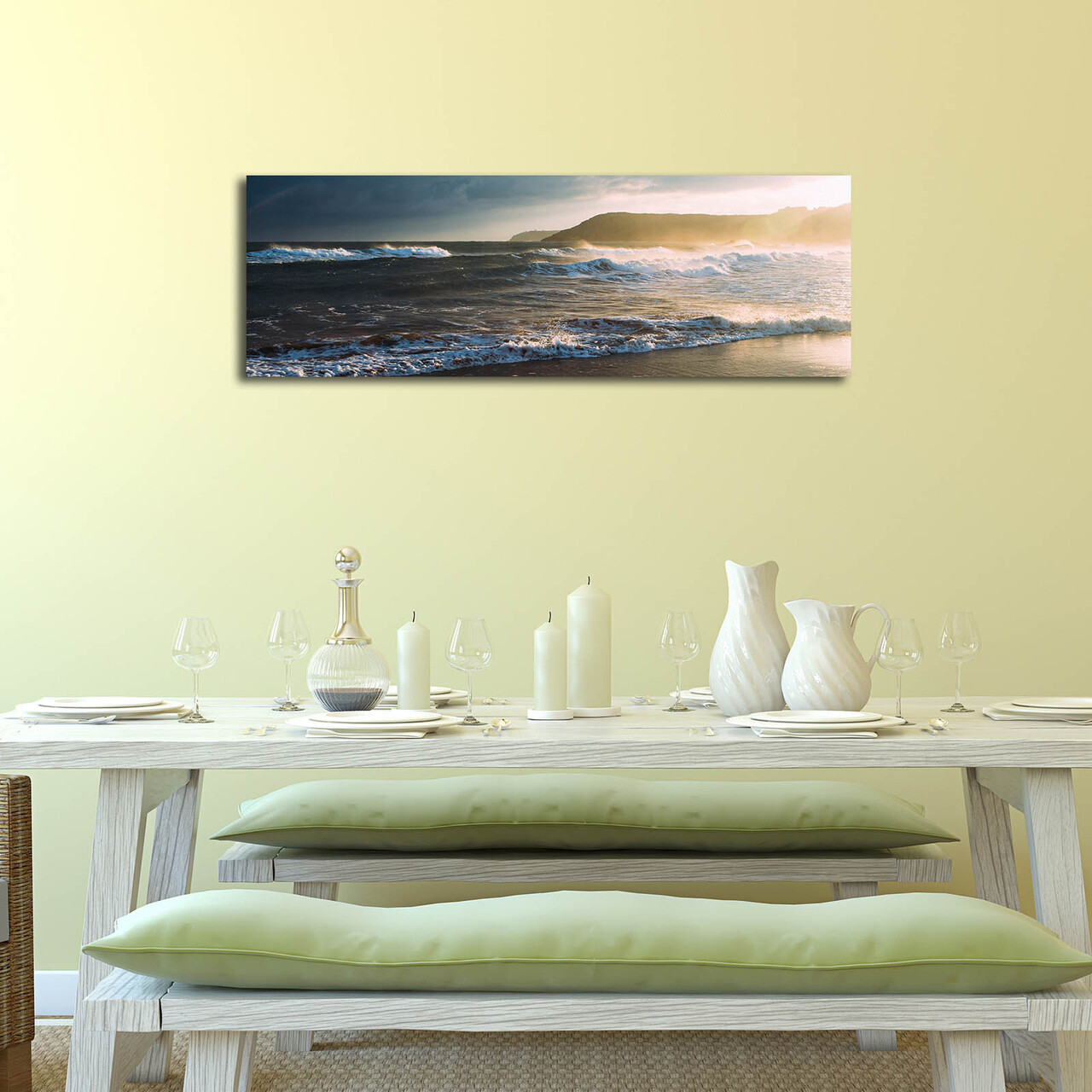 Tablou decorativ cu lumina LED, 3090İACT-69, 30 x 90 cm, Multicolor - view 4