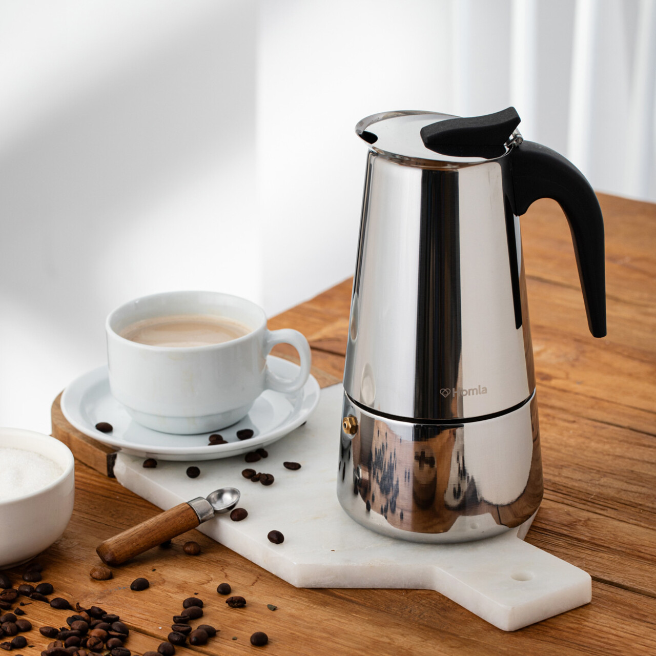 Filtru cafea Astar Mokka, Homla, 11x21 cm, 0.3 L, inox/plastic, argintiu