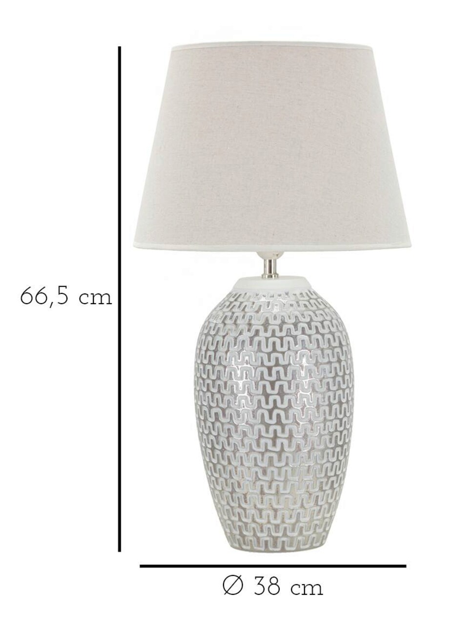 Lampa de masa Wave, Mauro Ferretti, 1x E27, 40W, 35x65 cm, polirasina/fier/textil, auriu/alb