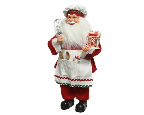 Decoratiune Santa cookware, Decoris, 24x14x45 cm, poliester, multicolor