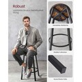 Set 2 scaune de bar, Vasagle, Industrial, 50.6x88.5 cm, PAL/otel, maro