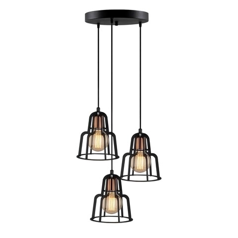 Lustra Endustri MR - 783, Opviq, 45 x 117 cm, 3 x E27, 100W, negru