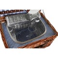 Cos de picnic pentru 2 persoane, DKD Home Decor, 40 x 28 x 20 cm, rachita, natural/albastru