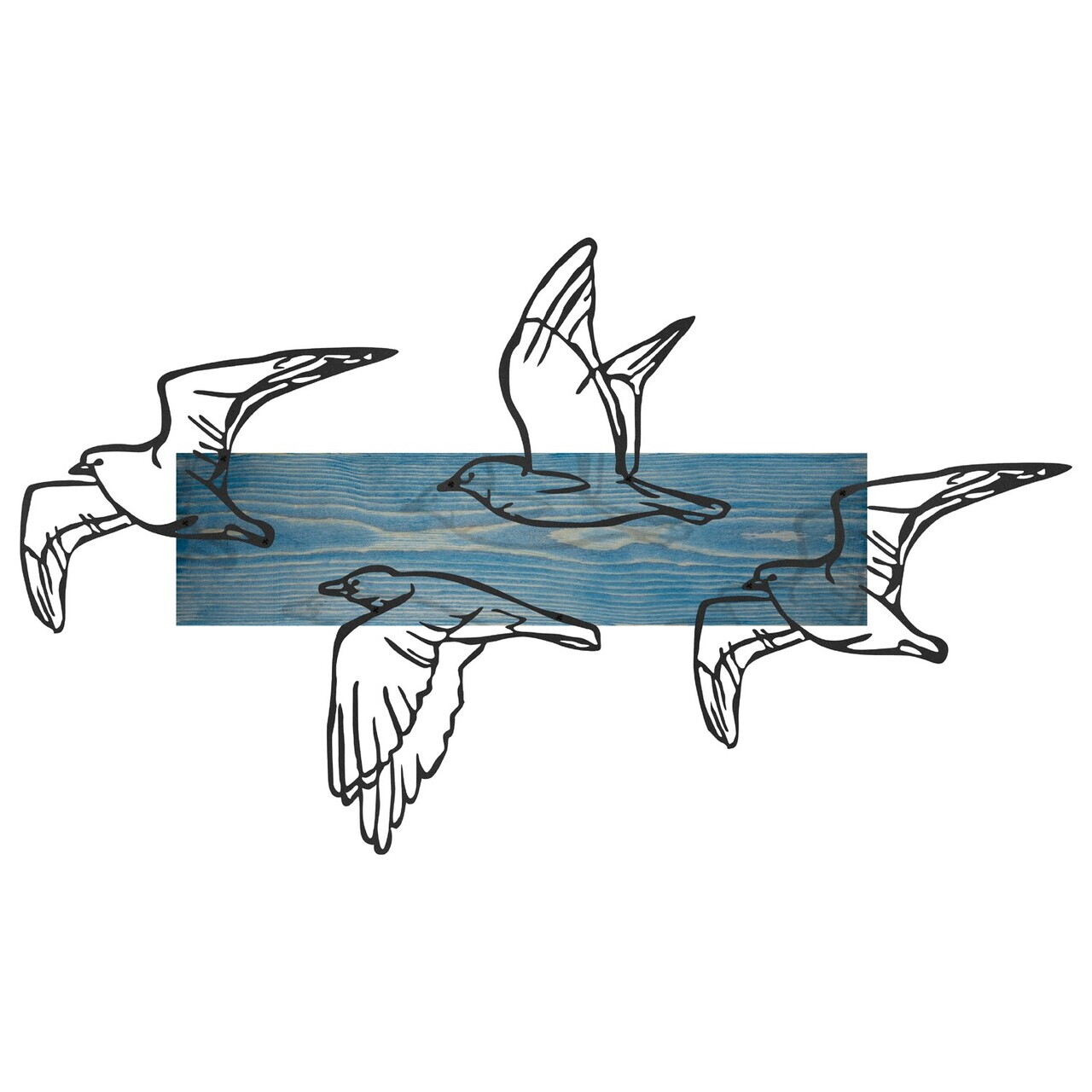 Decoratiune de perete, Mouette, Cadru: Lemn (Grosime: 2 cm), Albastru/Negru — imaginea 7