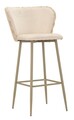 Set 2 scaune de bar Alaska -B, Mauro Ferretti, 55x58x106 cm, fier/poliester, crem