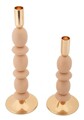 Set 2 suporturi de lumanare Shuttle, Mauro Ferretti, 10x25 cm, 10x33.5 cm, fier, roz/auriu