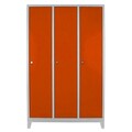 Dulap de depozitare cu incuietoare, Shelvoria, Js1027Tu, 97x185x37 cm, Otel, Gri / Portocaliu