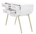 Consola Venus, Mauro Ferretti, 110x40x80 cm, MDF/fier, alb/auriu