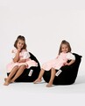 Fotoliu puf pentru copii, Bean Bag, Ferndale, 60x60 cm, poliester impermeabil, negru