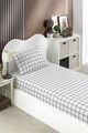 Set de pat pentru o persoana (cearceaf cu elastic si perna) 2 piese, Artus - Black, Eponj Home, 65% bumbac/35% poliester