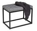 Bancuta, Wenko, Amandola, 59 x 45.5 x 39 cm, metal/poliester, gri/negru