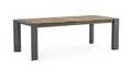 Masa extensibila pentru gradina/terasa Cameron, Bizzotto, 228-294 x 100 x 75 cm, aluminiu/lemn de tec, gri carbune/natural