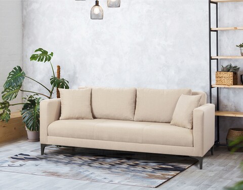 Canapea westor, pandia home, 205x95x80 cm, lemn, crem