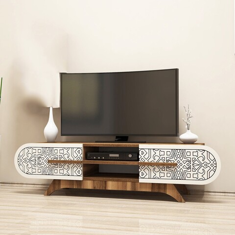 Comoda TV, Hommy Craft, Defne, 145x37x37 cm, PAL, Maro/Crem