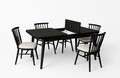 Set masă și scaune extensibile (5 bucăți), Fairfax, Lotus, Negru