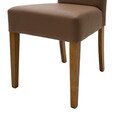 Scaun Ditta, Pakoworld, 45x58x96 cm, piele ecologica/lemn masiv de fag, maro deschis/maro