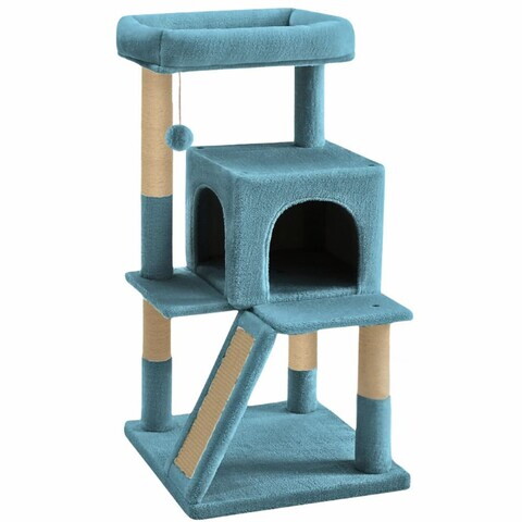 Casă pentru pisici, Paws & Whiskers, Peti, MATERIAL TEXTIL WELSOFT, Turcoaz