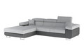 Coltar extensibil stanga 4 locuri ELTAP, Armd-66, Armando, 289x203x85 cm, lemn/poliester, gri deschis/gri