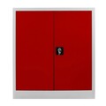 Dulap de depozitare cu incuietoare, Shelvoria,  Js1003Kı, 92x100x40 cm, Otel, Gri/Roșu