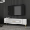 Comoda TV, Olivia, Retrol3, Alb/Auriu