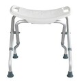 Scaunel pentru baie Secura, Wenko, 53.5x40-46.5x44.5-48 cm, aluminiu/plastic/cauciuc, alb/gri