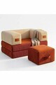 Set fotoliu si taburet, Atelier del Sofa, 326NYR1144, Tile Red / Cream