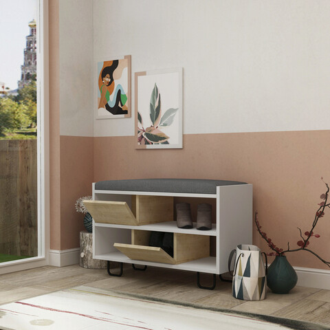 Pantofar, decortie, troy, 83.5x53.5x35.5 cm, stejar alb
