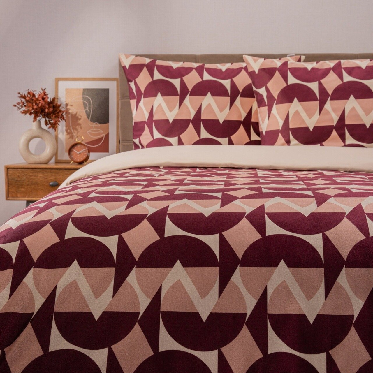 Lenjerie de pat dubla Cherry Chic, Homla, 3 piese, 160x200 cm, poliester, multicolor
