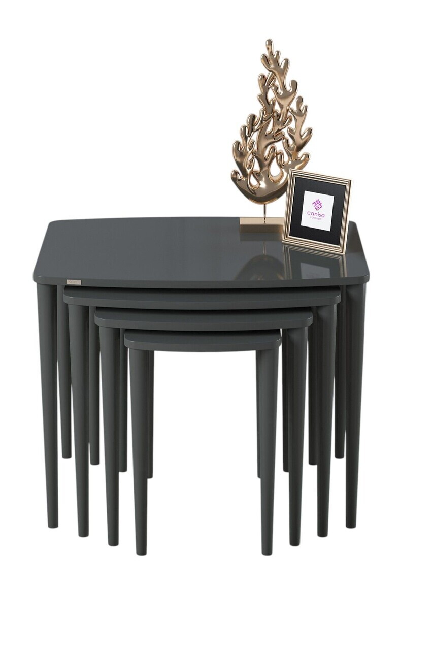 Set masute Nesting 4 piese, Hanah Home, Telwe, Antracit — imaginea 2
