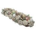 Suport pentru lumanari Pink baubles, Decoris, 46x16x9 cm, roz/alb