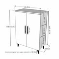 Dulap multifunctional, Hanah Home, 3 Raf 2 Kapak, 65x94.5x32 cm, Alb