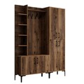 Cuier cu dulap si pantofar, Hommy Craft, Viyana DA, 150 x 35 x 200 cm, pal melaminat, nuc