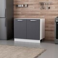 Dulap pentru bucatarie, Hanah Home, Minar, 100x87x58 cm, Alb / Antracit