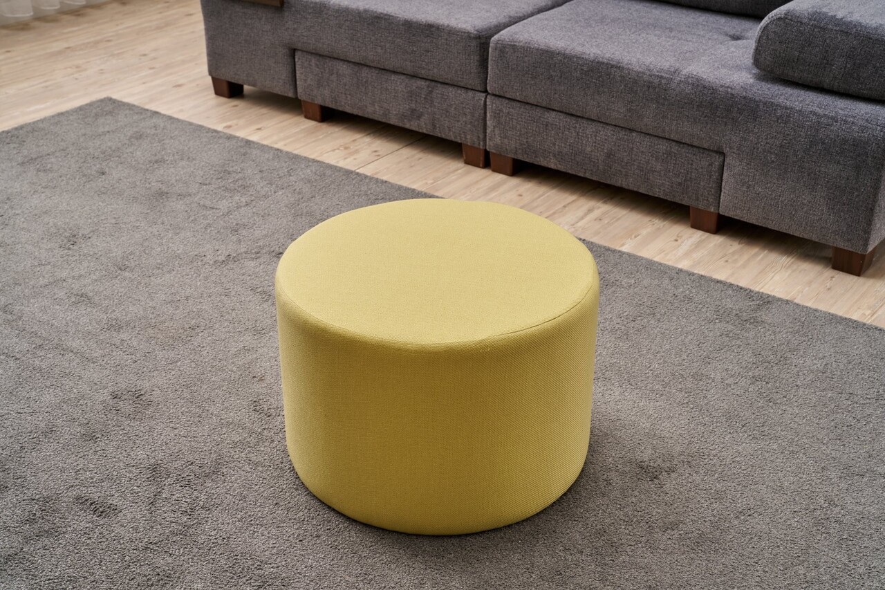Taburet, Atelier del Sofa, 825BLC5203, Lemn, Galben - view 2