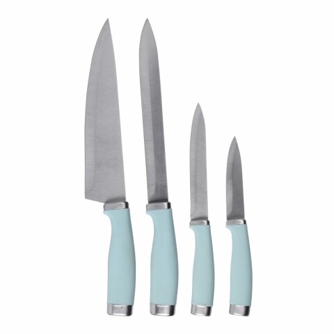 Set 4 cutite de bucatarie Mint, inox, verde