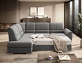 Coltar extensibil stanga 3 locuri ELTAP, LT-05GO, Siber, 270x186x93 cm, lemn/poliester, gri