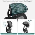Scaun de birou, Songmics, ergonomic, suport lombar si tetiera reglabile, 70x71x114-124 cm, 150 kg, negru cerneala