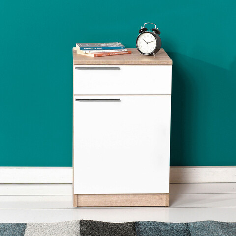 Noptiera, Adore, KMD-711-SD-1, 40x63x38 cm, PAL, Sonomo / Alb 40x63x38 imagine 2022