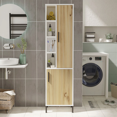 Dulap multifunctional, locelso, vi2-wk, 45x173.6x35.5 cm, nuc / alb