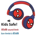 Casti wireless pliabile pentru copii Spider-Man, LEXIBOOK, 18x17x7.5 cm, plastic/textil, albastru/rosu