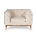 Fotoliu Fashion, Ndesign, 105x100x71 cm, lemn, crem