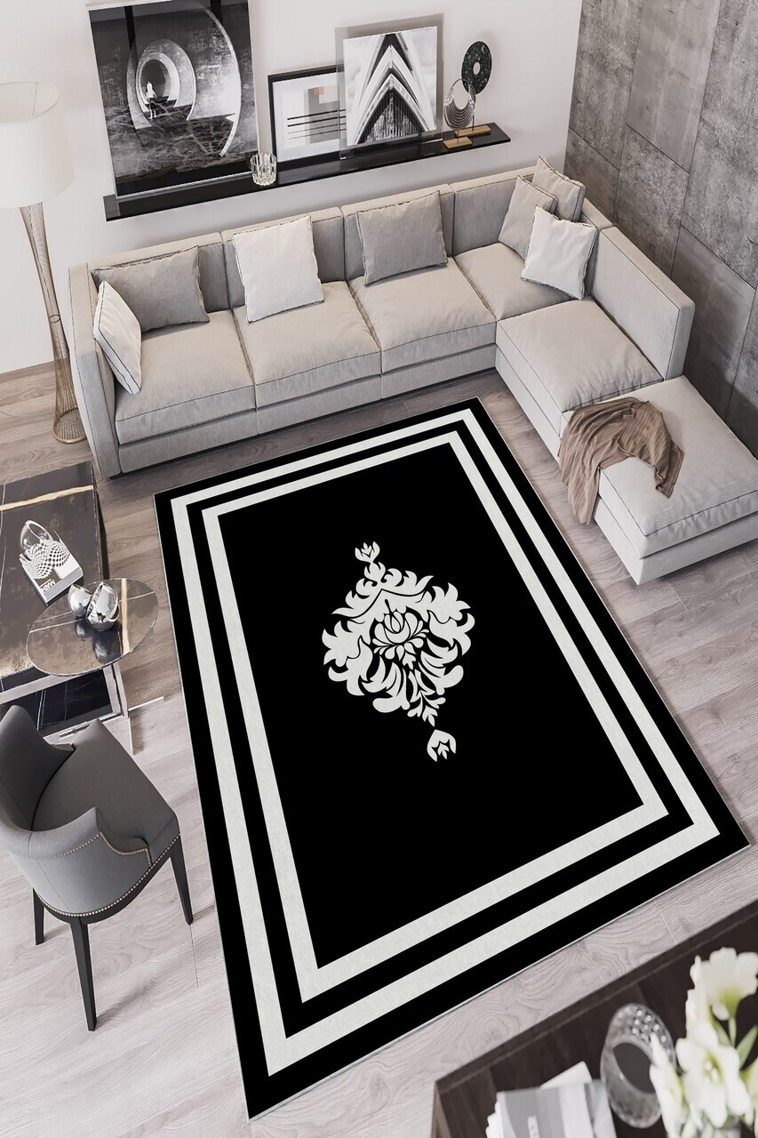 Covor W751 80x150 cm Poliester Negru