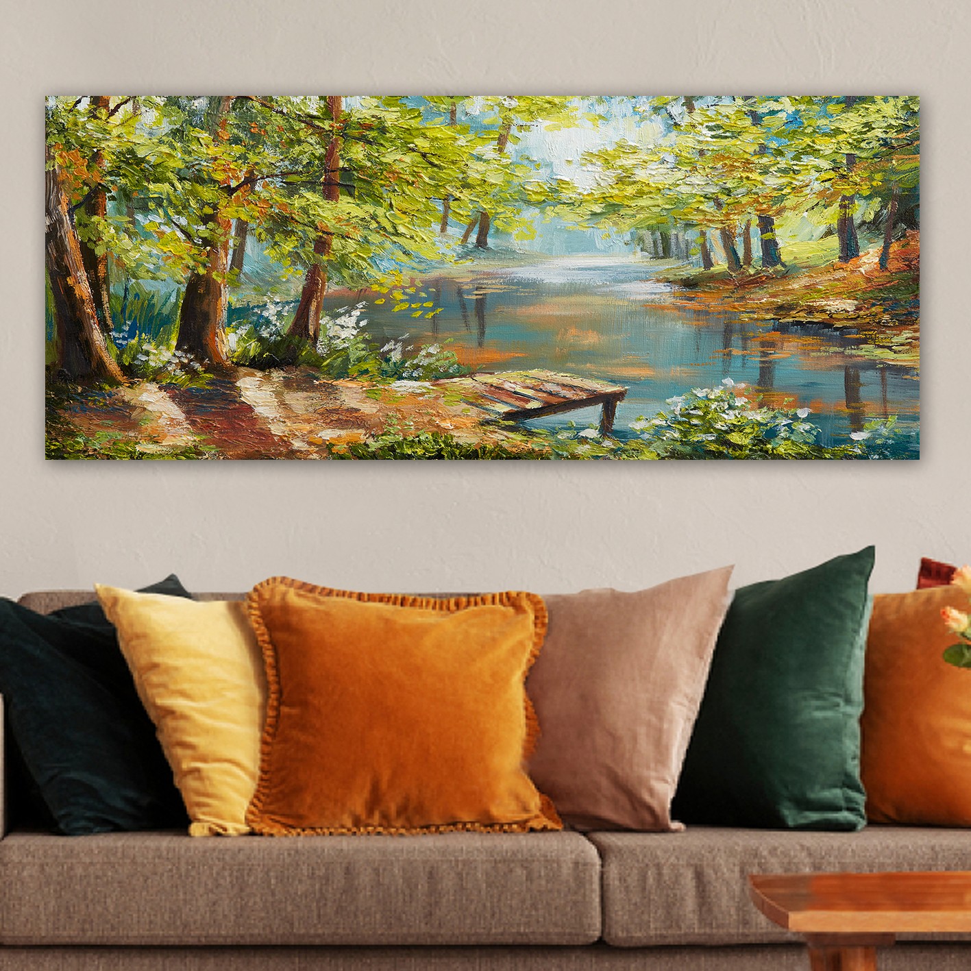 Tablou decorativ, YTY1193655400_50120, Canvas, Rama din lemn (grosime 3 cm), Multicolor