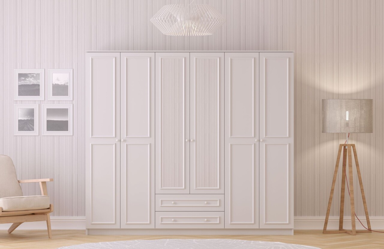 Dulap pentru haine, Rabi, Rb-186-05, 210x210x52 cm, Alb mat - 1 | YEO