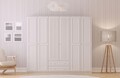Dulap pentru haine, Rabi, Rb-186-05, 210x210x52 cm, Alb mat