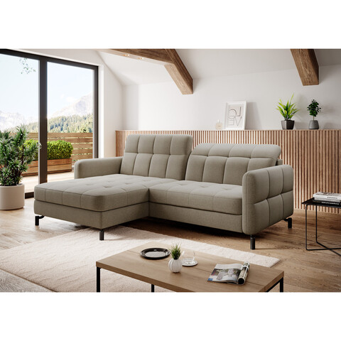 Coltar extensibil stanga 3 locuri ELTAP, Lore-110, Lorelle, 225x160x105 cm, lemn/poliester, bej