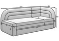 Canapea extensibila brat stanga 3 locuri, ELTAP, Fabillo, 223x86x80 cm, lemn/poliester, alb